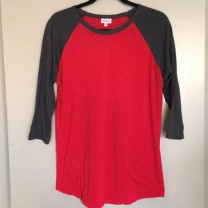 LULAROE Randy in Red & Grey - M